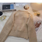 Temperament solid color thin long sleeve short top  5860