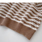Stripe color contrast V-neck Pullover long sleeve temperament sweater 6000