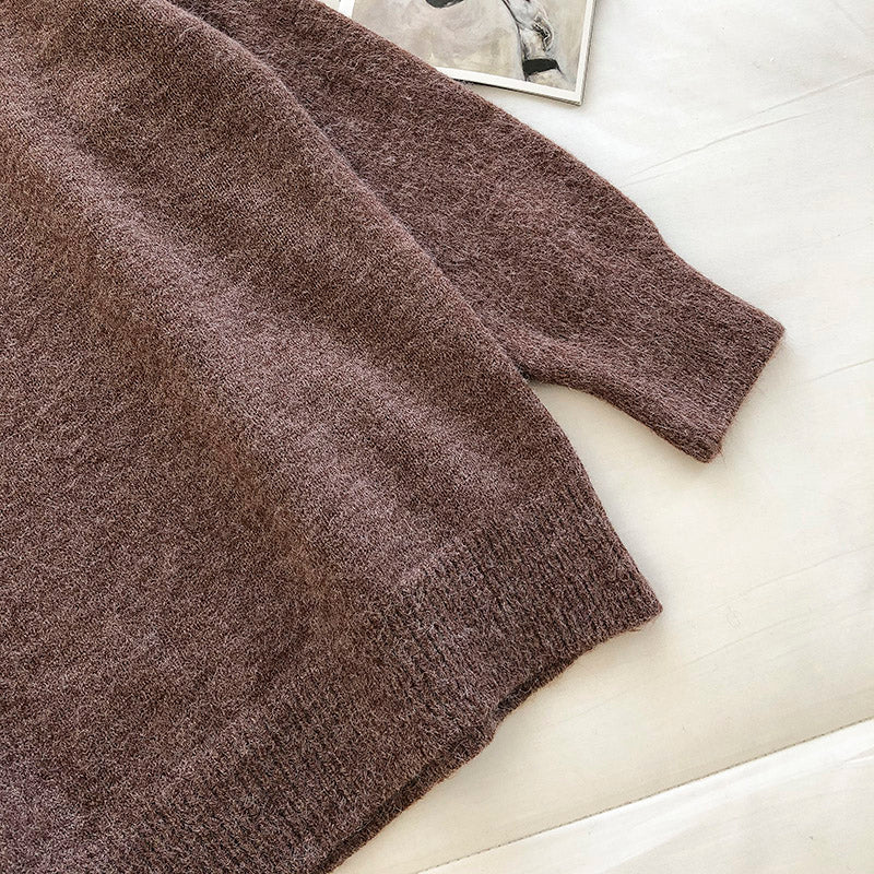 Korean loose long sleeve slim lazy top  5843