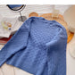 Korean long sleeve round neck Pullover design pure color top  5863