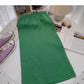 Korean version of A-line skirt with a high waist and a fork  5760