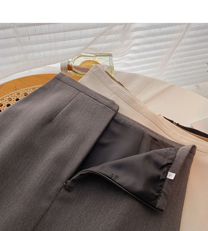 Split design, casual and versatile, popular high waist A-line skirt  5701