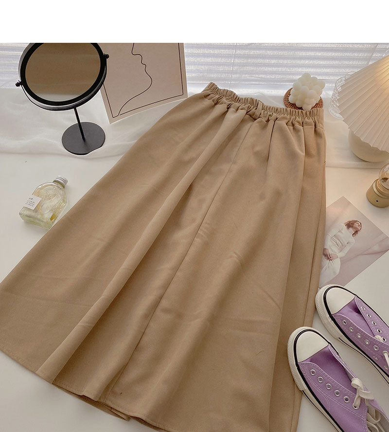 Skirt, women's solid color, versatile and simple  5716