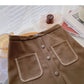 Korean retro personality small pocket skirt trend  5500