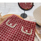 Fake pocket high waist tweed plaid skirt  5383