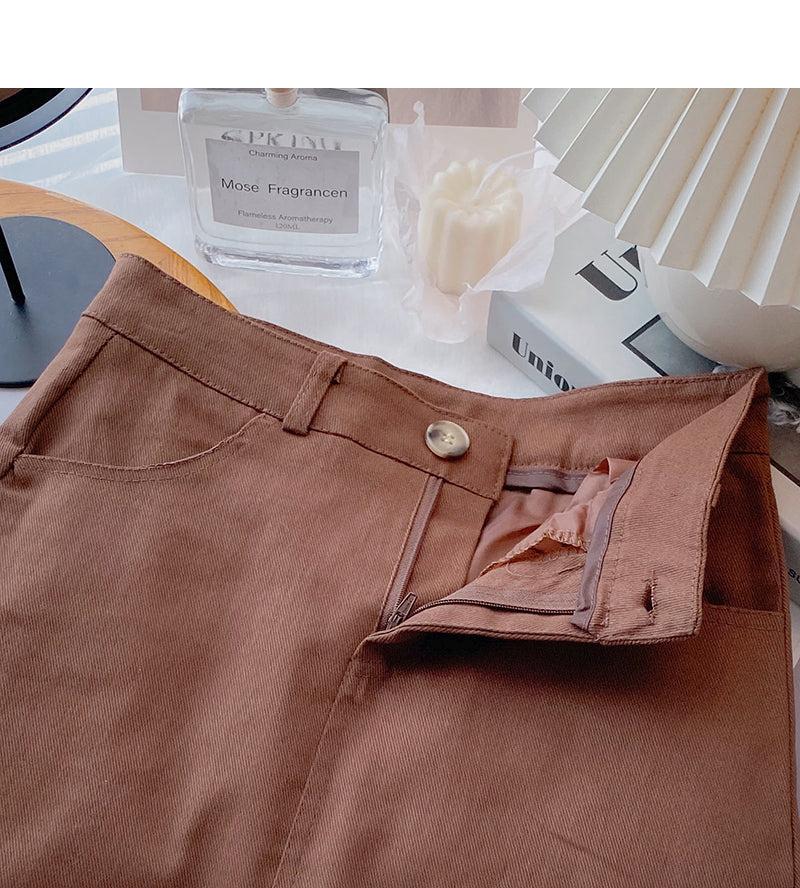 New Korean version simple leisure solid color short skirt trend  5659