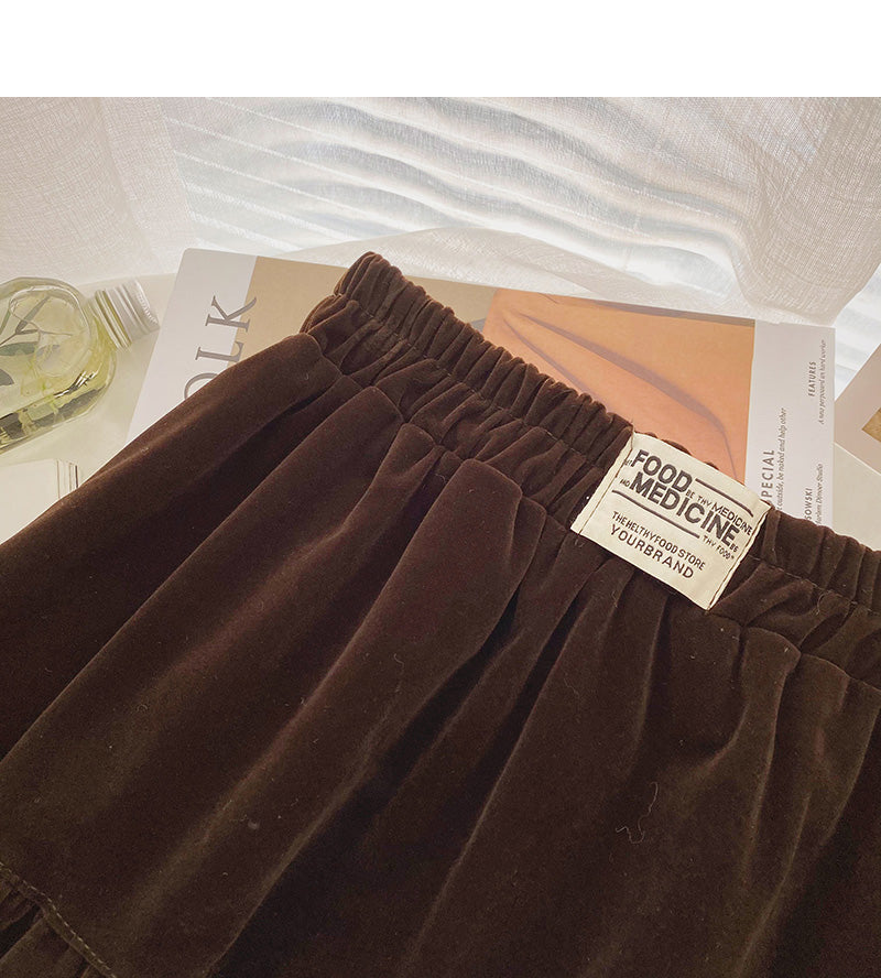 New Korean fashion age reducing pleated pleated high waist skirt  5477