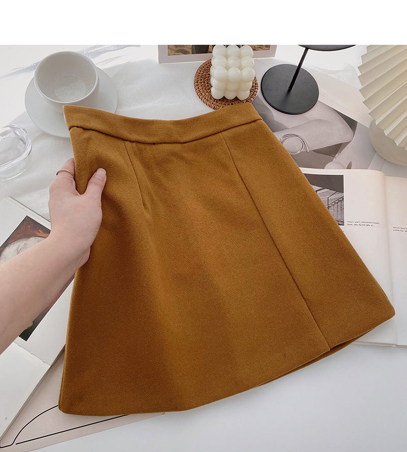 Korean fashion design, slim woolen skirt  5478