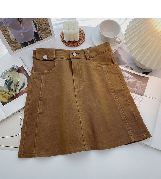 Fashion Hong Kong style leisure Retro High Waist Skirt  5487