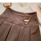 Solid pleated skirt Korean version age reducing college style versatile skirt  5460