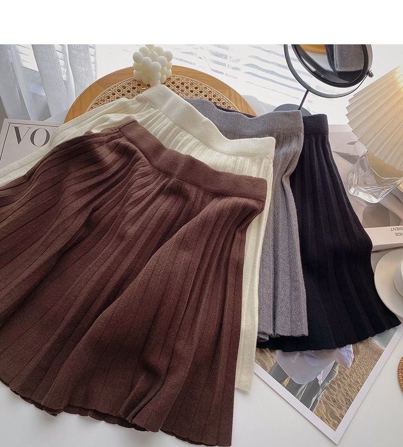 Jupe plissée, design femme, jupe tricotée polyvalente 5271