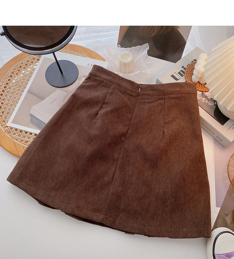 New Korean retro solid half skirt  5397