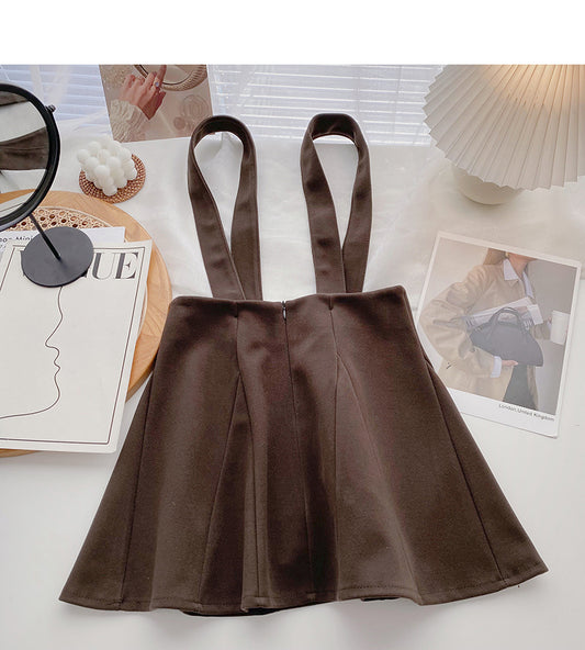 Woolen skirt high waist A-line umbrella skirt 5376