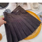 Pleated retro college style skirt casual high waist A-line skirt  5313