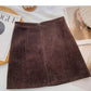 Corduroy Skirt women's fork high waist A-line skirt  5465