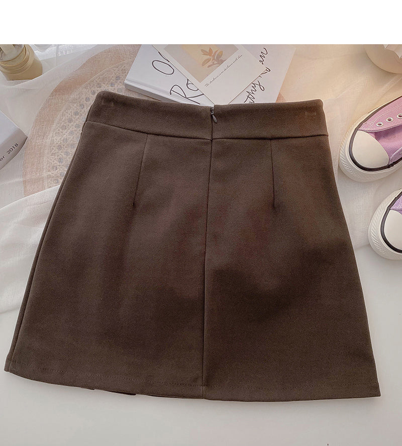 Minority design age reducing slim high waist pleated skirt  5416