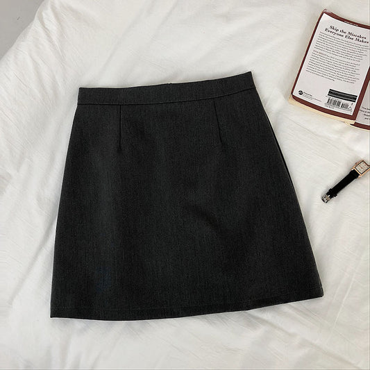 Jupe trapèze taille haute de couleur unie anti-ternissement 5321