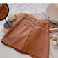 Korean design irregular slim fashion PU leather skirt  5504
