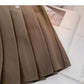 Schlichter, altersreduzierender einfarbiger dünner Faltenrock mit hoher Taille 5474