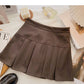 Solid pleated skirt Korean version age reducing college style versatile skirt  5460