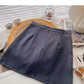Korean solid color versatile slim high waist A-shaped skirt  5446