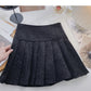 Pleated skirt women's diamond studded high waist Sequin A-line skirt  5390