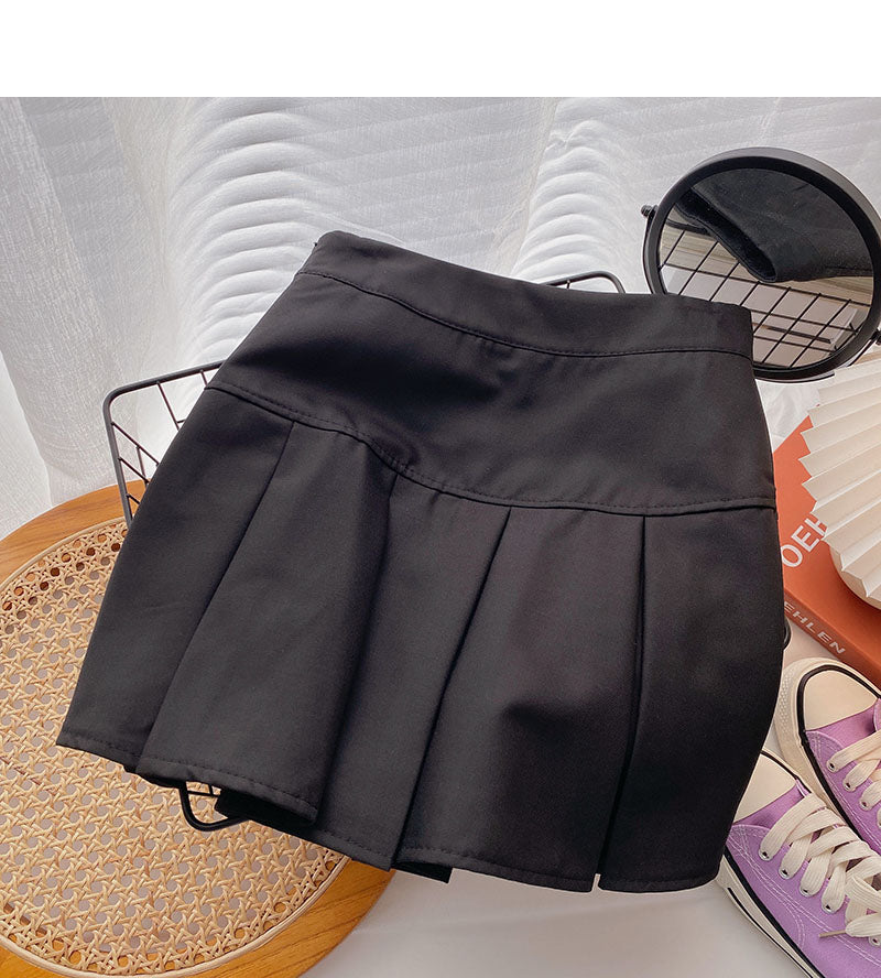 Neuer koreanischer Faltenrock in A-Linie mit hoher Taille 5296