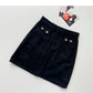 The new Korean small pocket design shows a thin hip wrapped denim skirt  5331