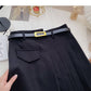 Pleated skirt, irregular, slim, fashionable A-line skirt with belt  5360