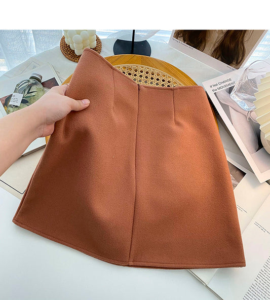 Design sense retro wrap hip slim high waist A-line skirt  5513