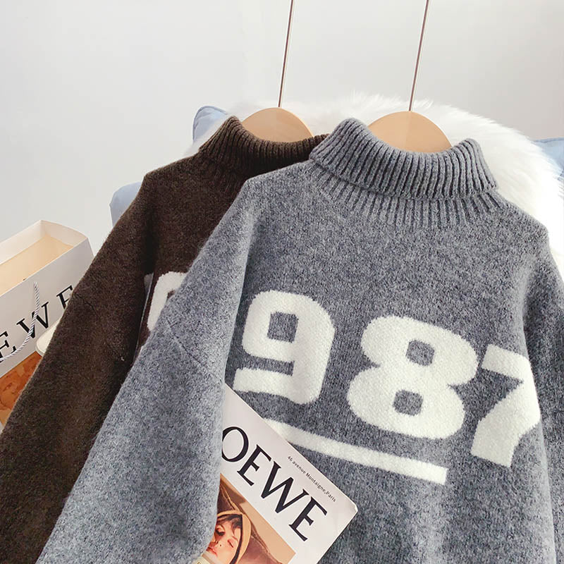 Lässiger Wind- und Fremdstil-Pullover mit gealtertem Saum 5155