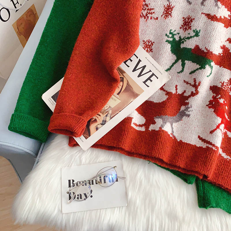 Red Christmas elk sweater sweater sweater  5180