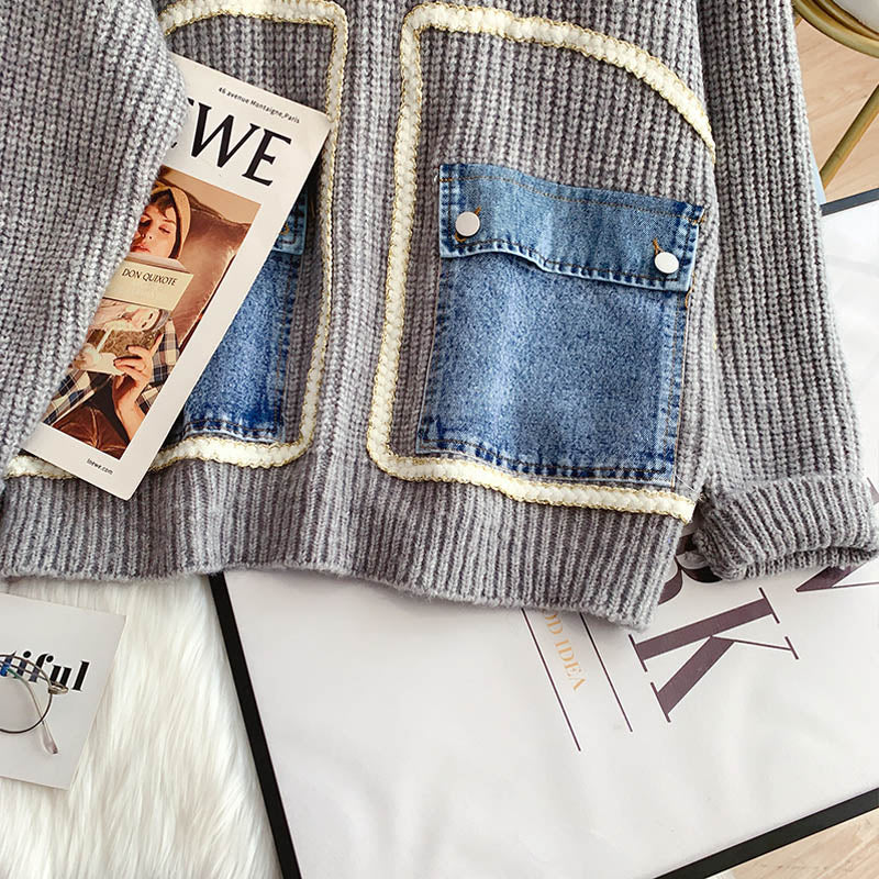 Design sense minority retro Japanese lazy sweater  5176