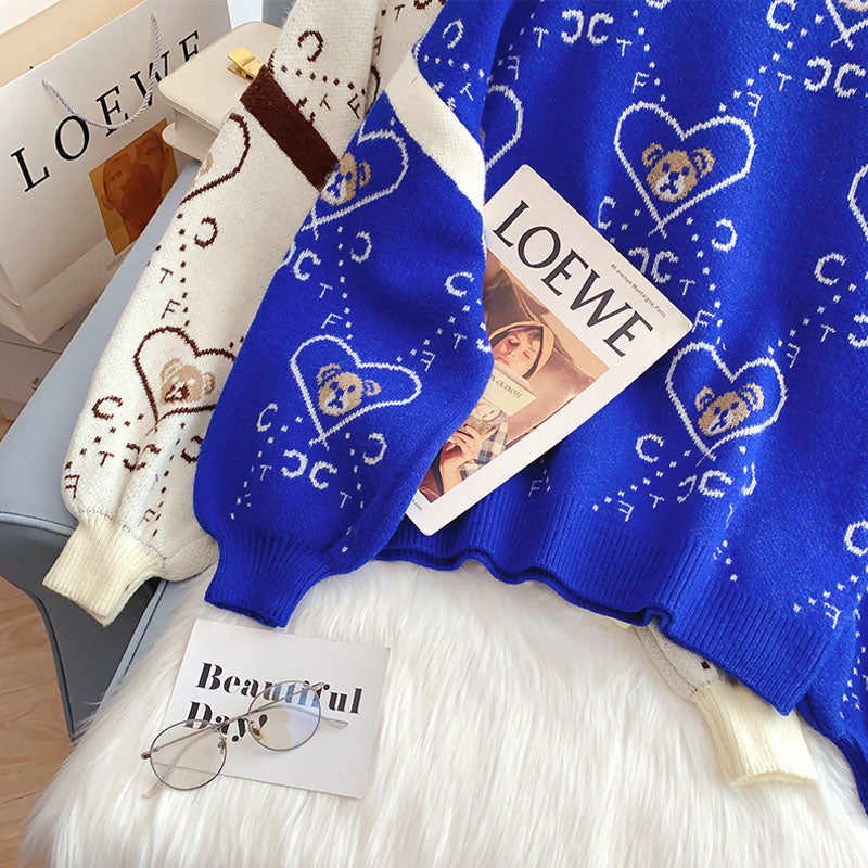 Lazy Wind Cartoon Bear Pullover 5147