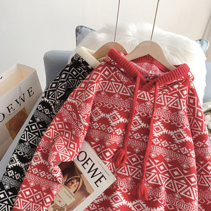 Koreanischer Retro-Faulwind-Langpullover 5139