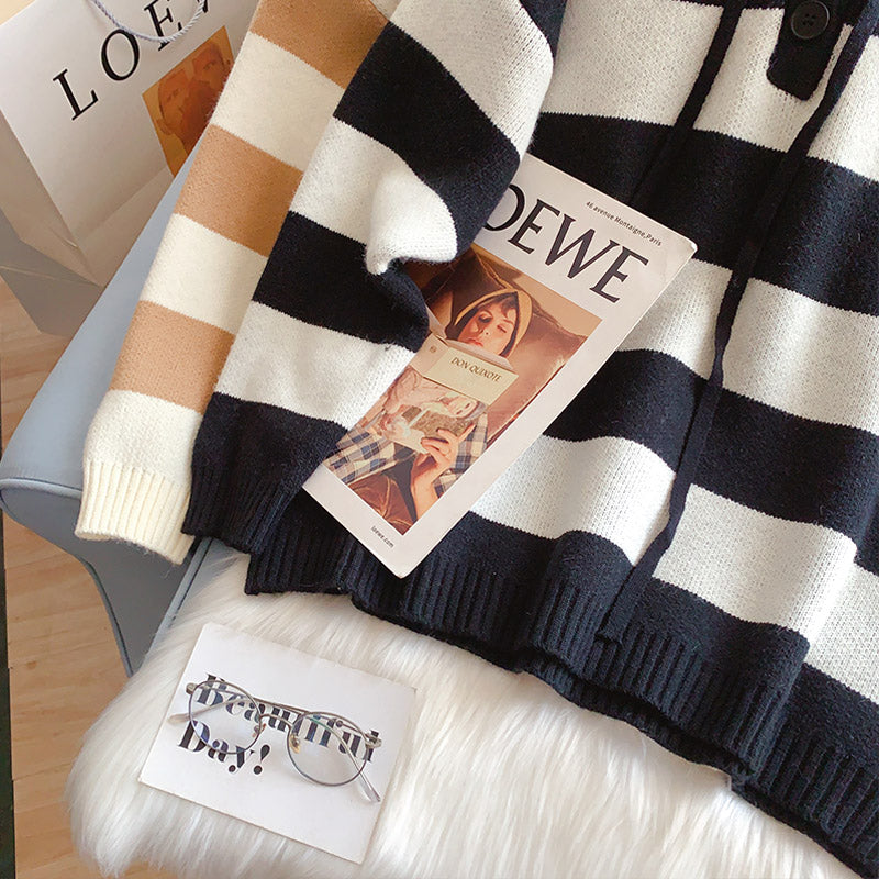 Striped Hoodie sweater sweater striped Hoodie sweater  5192