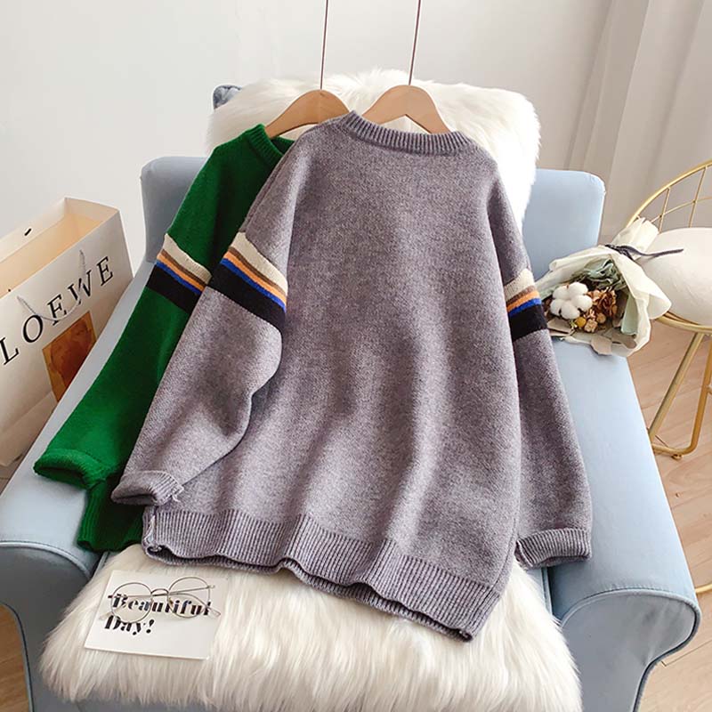 Smiling face pattern sweater sweater sweater women's Pullover  5187