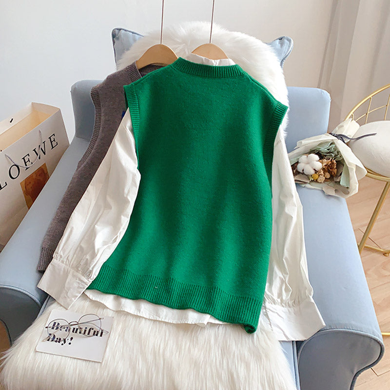 V-Neck Sweater Vest women's coat  5168