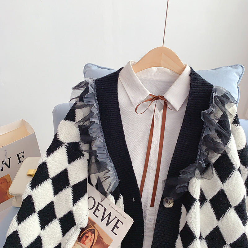 Lingge Cardigan Pullover Mantel Damen 5153 