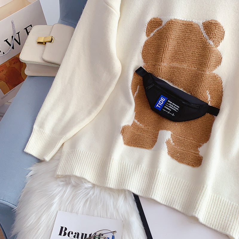Japanese bear sweater female Pullover  5109