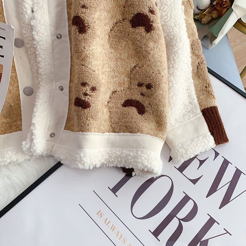 Manteau pull en laine d'agneau cousu Fried Street femme 5240