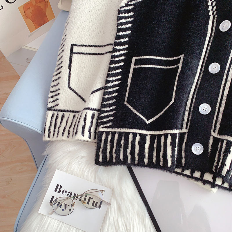 Imitation mink knitted vest for women  5173