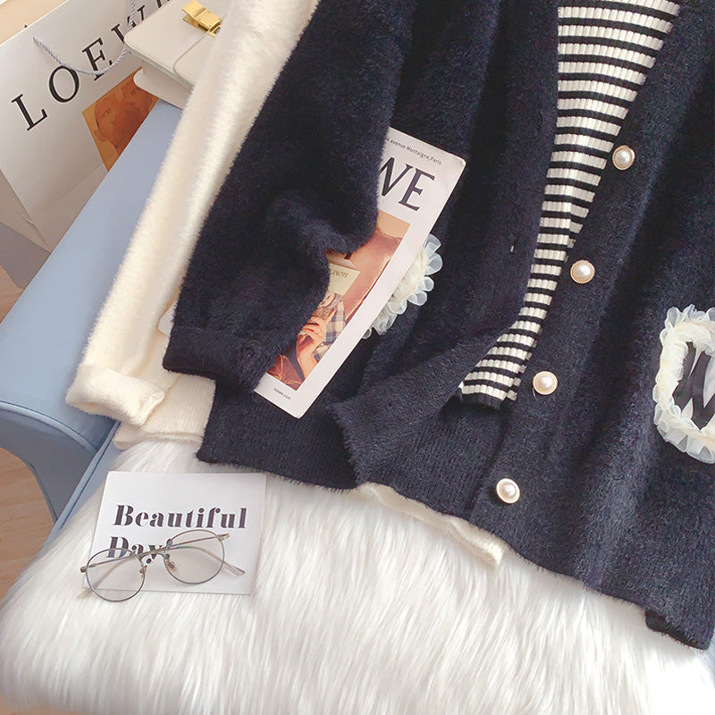 Soft waxy imitation mink sweater coat female  5202