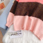 Mohair contrast V-Neck Sweater sweater sweater top  5170