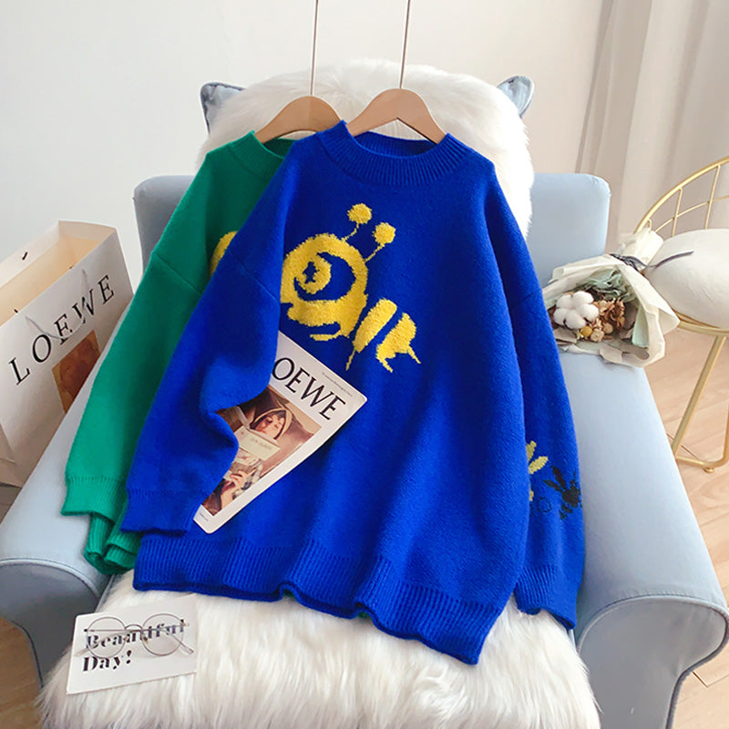 Loose pullover, wearing a lazy and foreign style sweater  5261