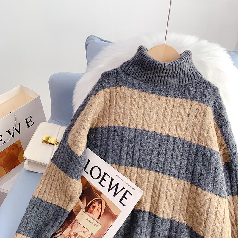 Vintage striped sweater women's sweater top  5123