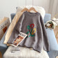 Mori women's tulip embroidered sweater  5181