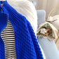 Klein Blue zipper sweater cardigan  5126