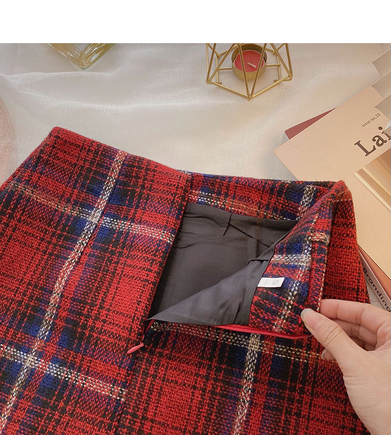 Nouvelle jupe taille haute rétro à la mode coréenne 5349