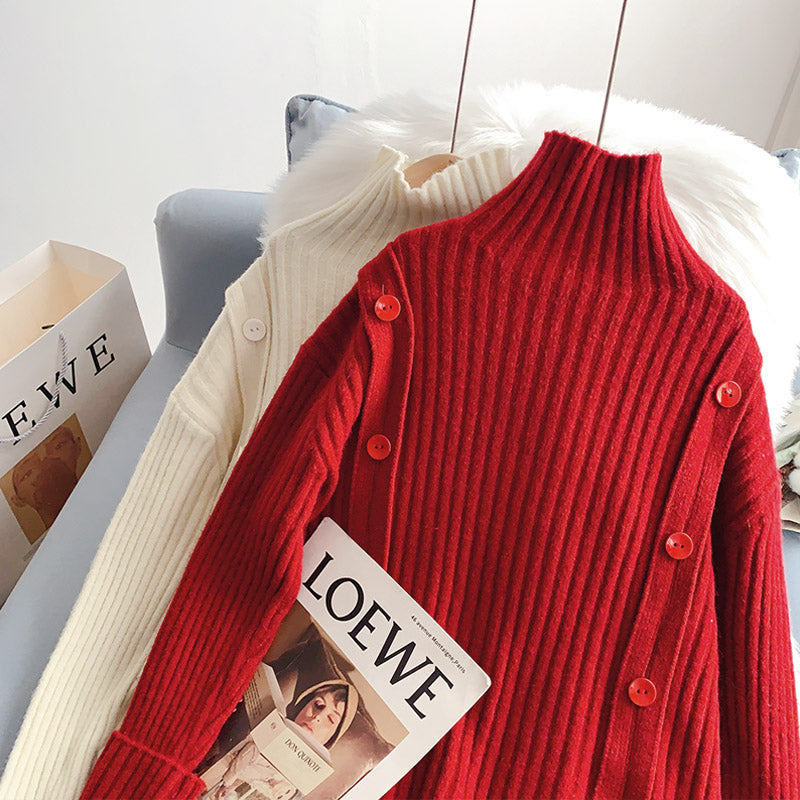 Vintage high neck button cardigan sweater  5138